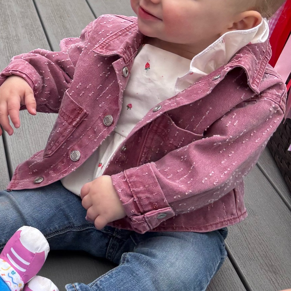 Pink Zara Jean Jacket - Worn once - Size 12-18 months